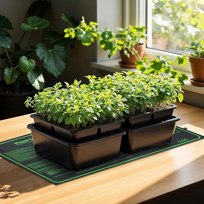 iPower Durable Seedling Heat Mat Warm 10" x 20" - 2 Pack Hydroponic Heating Pad Waterproof for Seed Starting Greenhouse and Germination