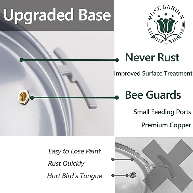 Muse Garden 32OZ Humming Bird Feeder Ant Moat,Gifts for Bird Lover,Gardening Backyard Decor Hummingbird Nectar Capacity,Nebula