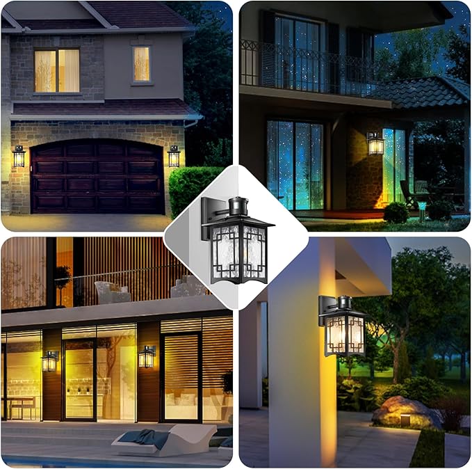 Dusk to Dawn Motion Sensor Light, Outdoor Light Fixture, Aluminum Wall Sconce Lighting, Front Porch Light, Exterior Lights for House Patio, Outside Lights, Wall Mount Anti-Rust Lantern