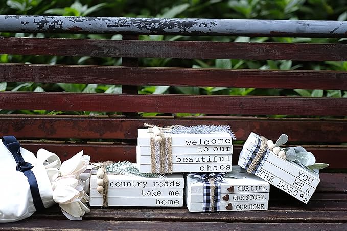 Lavender Inspired - You Me and the Dogs Dog Sign, 3 Stacked Books