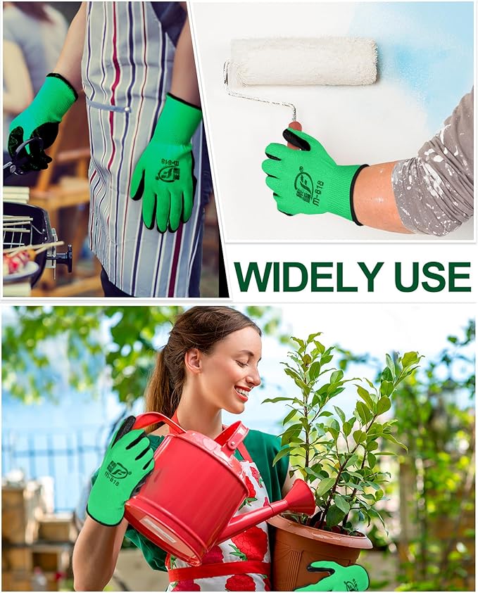 Nuogo 24 Pairs Gardening Gloves for Men Women Rubber Coated Landscaping Work Gloves Safety Work Construction
