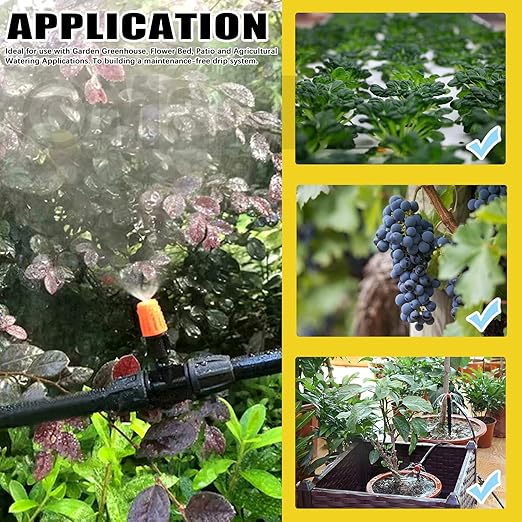 32Pcs Drip Irrigation Tubing Hole Punch & Fitting Insertion Tool with 1/2" 3/8” Drip Tube Closure Connectors End Cap Plugs for 5/8" 25/32" 1" Pipe Garden Greenhouse Agricultural Watering