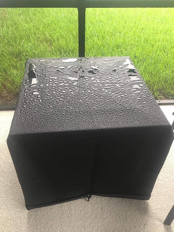 Fire Pit Cover, 34" x 34" x 30" Square Gas Fire Pit Cover, Waterproof 600D Heavy Duty Square Patio Fire Pit Table Cover, Full Coverage Dustproof Anti UV OutdoorFire Pit Covers