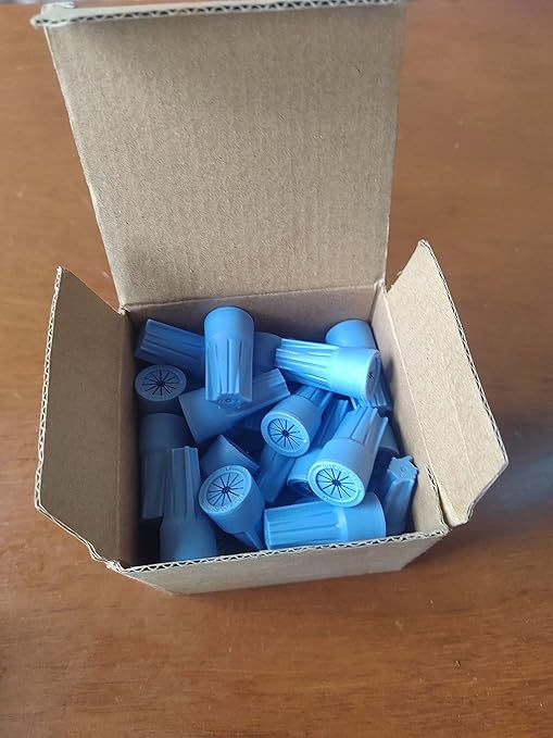 UL LISTED Waterproof Wire Nuts MEDIUM Outdoor 50/Box Landscape Wire Connector Electrical Nuts Caps for Sprinkler LED Light Irrigation Valves (50, 1.37 x 0.66 Inch) (Blue)