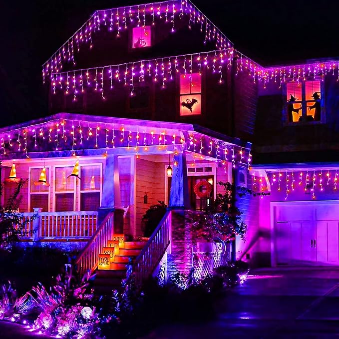 Christmas Lights Outdoor, Clear Wire Twinkle String Lights Indoor, 8 Modes String Lights for Outdoor Indoor Home Party Decorations, BlueWhite