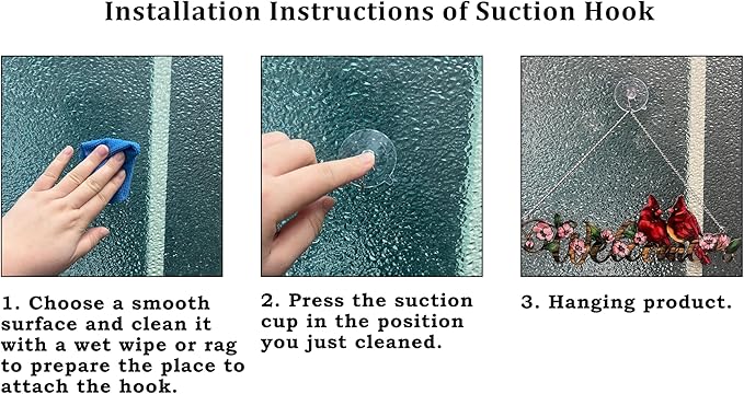 Welcome with Red Cardinal Suncatcher Red Bird Stained Glass Suncatchers Window Hanging Ornament for Home Decor Indoor Wall Art for Mother's Day Women Mom Birds Lovers Friends (Welcome)