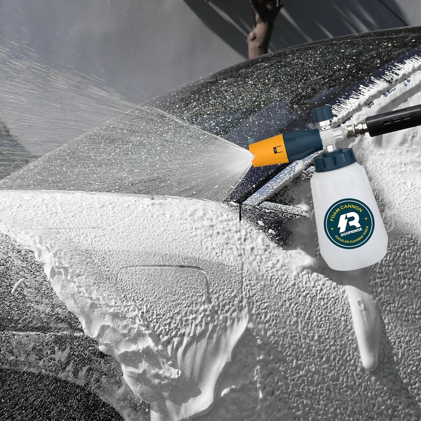 Sooprinse Foam Cannon with 1/4 Inch Quick Connector, Heavy Duty Car Foam Blaster Wide Neck Adjustable Snow Foam Lance for Pressure Washer, 1 Liter