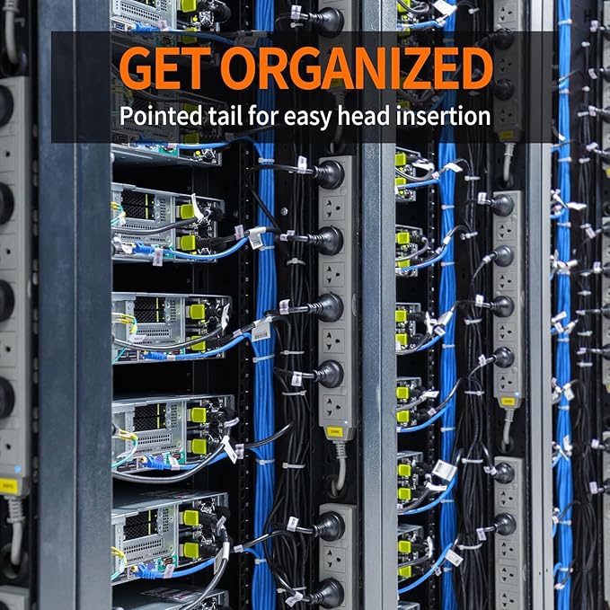 12 Inch White Zip Ties (1200 Pack), 2025 New Patented Design,110 LBS Tensile Strength, Self-Locking Nylon PA66 UV Resistant Cable Ties for Indoor and Outdoor Use