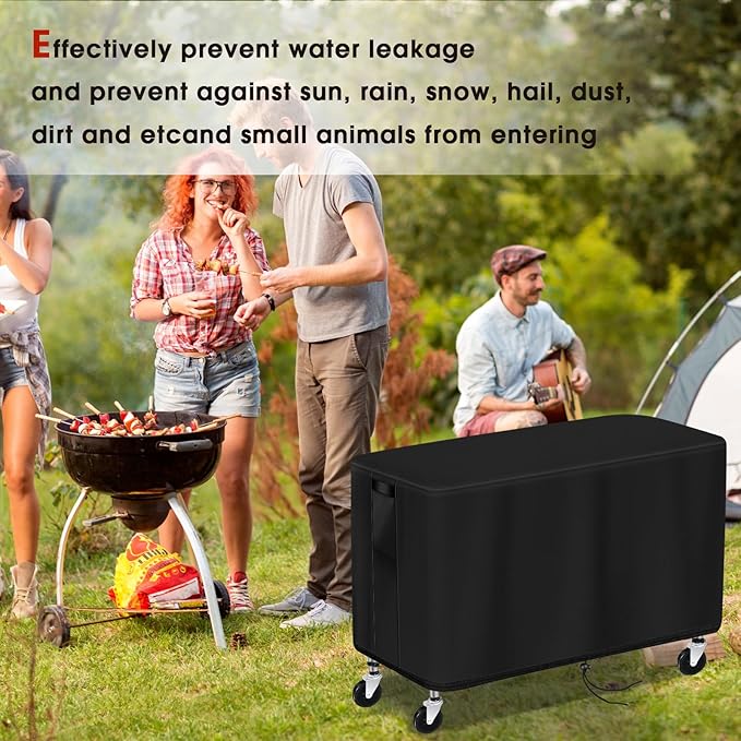 Outdoor Prep Table Cover, Plastic Utility Cart Cover for ELAFROS 550 lbs - 2 Tier Service Cart Waterproof Grill Carts Covers Rolling Tool Box Covering - 36" L x 18" W x 31" H
