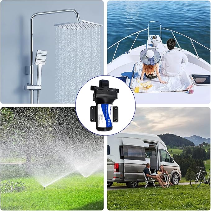 Water Pressure Booster Diaphragm Pump 110V AC for House,70PSI 5GPM Water Transfer Pump with Plug,On Demand 4-Chamber Self-Priming Water Pump with Filter for Bathroom Kitchen Irrigation Spray