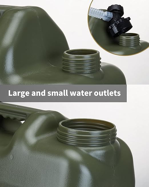 UPWOIGH Camping Water Container, 6.6 Gallon Big Water Jug(25L), Truly No Leakage Water Storage, Military Green Water Tank,BPA Free Overlanding Gear