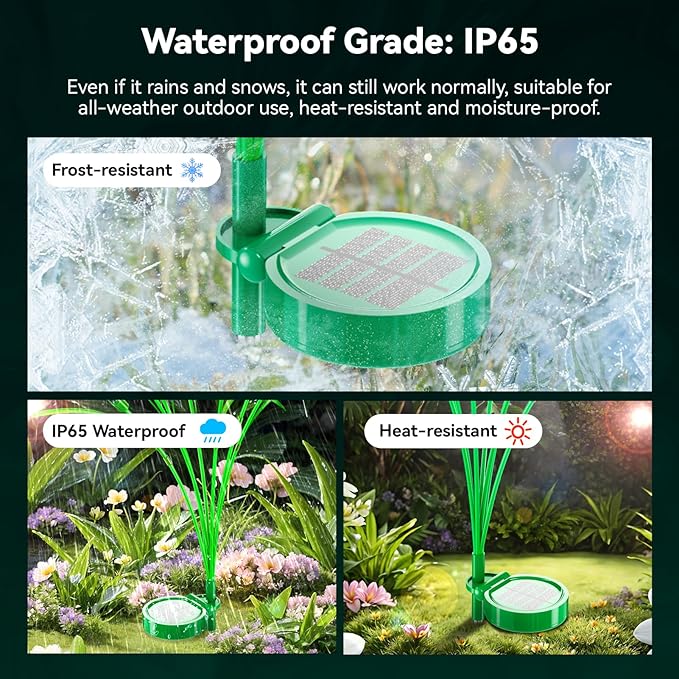 6 Packs Reeds Solar Garden Light, 30 Inch Garden Solar Light with 36 Bulbs, Intelligent Light Control System, IP65 Waterproof, Outdoor Solar Light for Decorating Yard, Pathway(Warm Color)