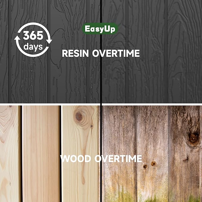 80 Gallon UV Resistant Outdoor Storage Box Waterproof, Lockable Resin Deck Box for Garden Tools, Sports Equipment and Cushions, Black