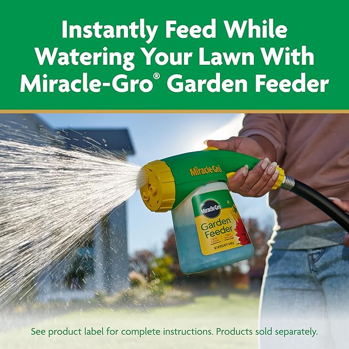 Miracle-Gro Water Soluble Lawn Food and Garden Feeder Bundle, Hose-End Feeding System for Lawns