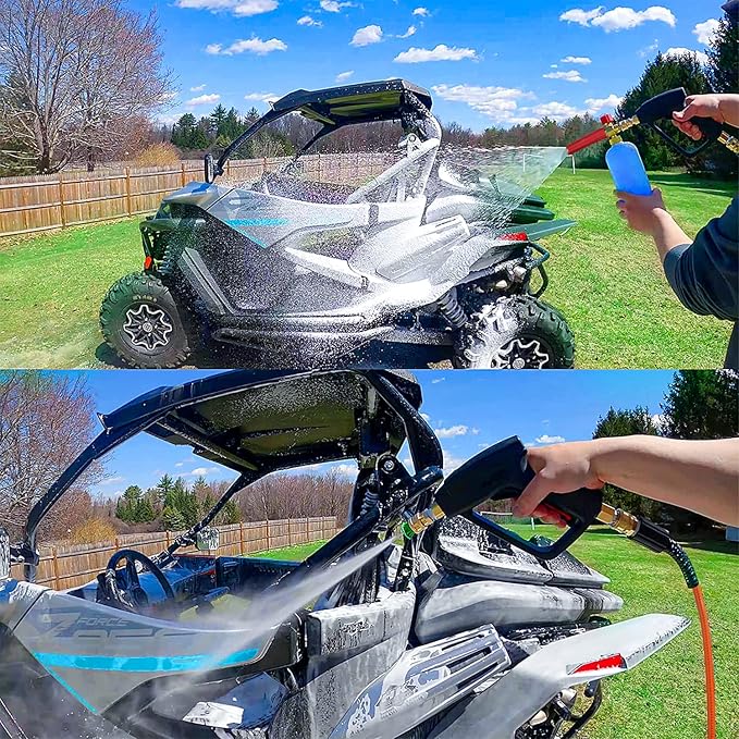 YAMATIC Short Pressure Washer Gun with Swivel Brass 3/8" Quick Connector, Power Washer Handle with Easy Pull Trigger Replacement for Ryobi, Simpson, Craftsman, DeWalt, 4000 PSI