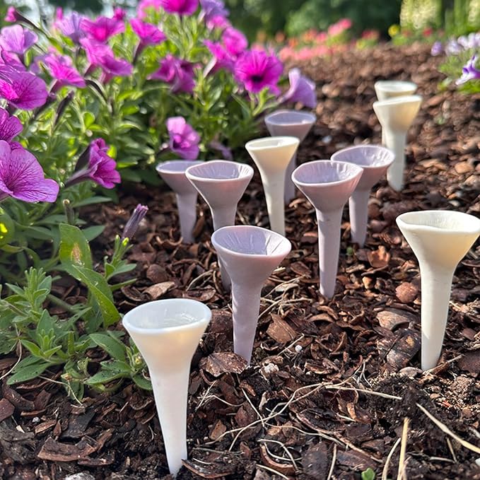 Patented Bee Butterfly Watering Station, Garden Decor, with Pollinator Attracting Ultraviolet Glaze, 100% Porcelain, 100% Handmade, Plastic Free (5, Passion Flower Purple)