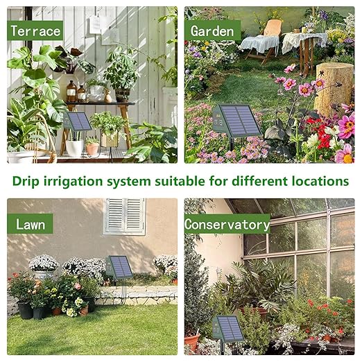 Solar Drip Irrigation System for Garden 30 Timing Modes Automatic Drip Irrigation Kit Garden Watering System