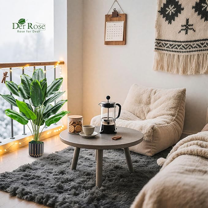 Der Rose 2 Pack 28" Tall Bird of Paradise Artificial Plants and Artificial Monstera Plants Tropical Fake Potted Banana Tree Faux Plants Indoor and Outdoor for Home Office Living Room Porch Decor