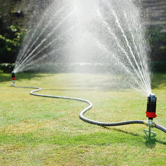 Eden 94143 Multi-Pattern Sprinkler Plus Misting System with Metal Sprike Set; Gear Drive, Heavy Duty, Gardening Watering System, Garden&Lawns, 5 Pattern, Coverage up to 3737sq.ft
