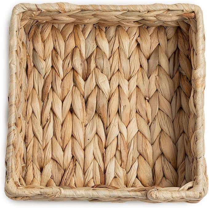 CLAYNIX Rattan Napkin Holders for Table, Napkins Holder For Paper Napkins, Kitchen Luncheon Paper on Boho Dining Countertop - Square