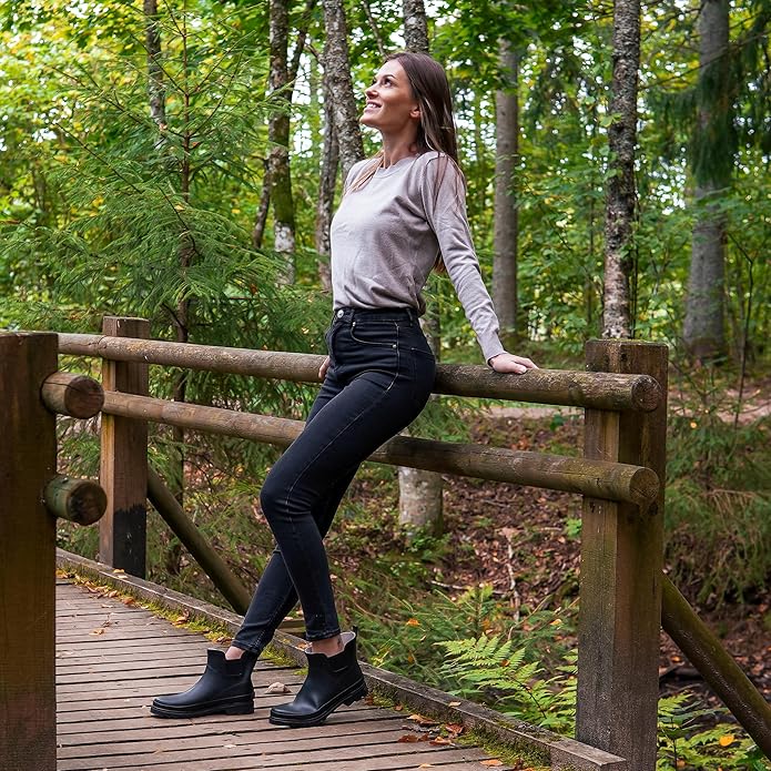 NORTY - Womens Ankle Rain Boots - Ladies Waterproof Winter Spring Garden Boot runs ½ size large