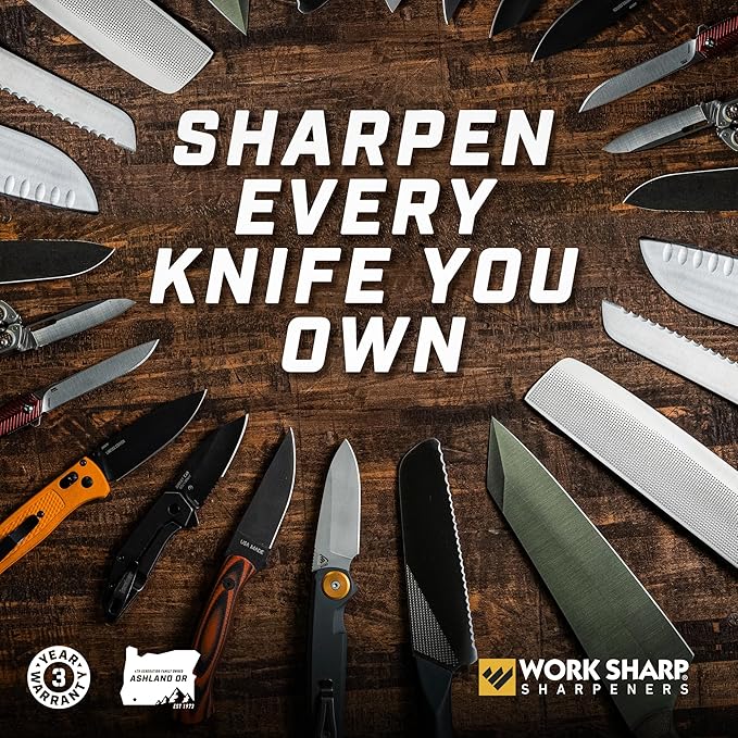 Work Sharp Precision Adjust Elite Knife Sharpener - Adjustable Knife Sharpening System - For Hunting, Serrated & Kitchen Knives