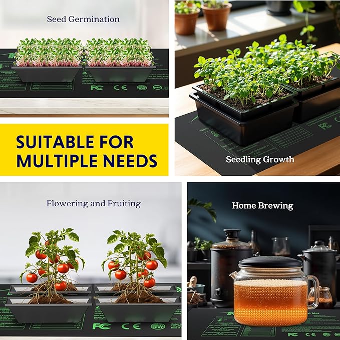 iPower 48"x20.75" Seedling Heat Mat with Built-in Temperature Controller, MET Certified Waterproof Plant Heating Pad, for Germination, Breeding, Brewing