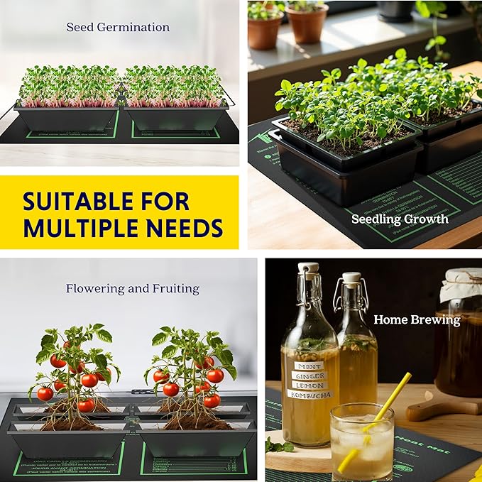 iPower 20" x 20.75" Waterproof Durable Seedling Heat Mat with Digital Thermostat Control Warm Hydroponic Plant, for Indoor Gardening & Germination Starting