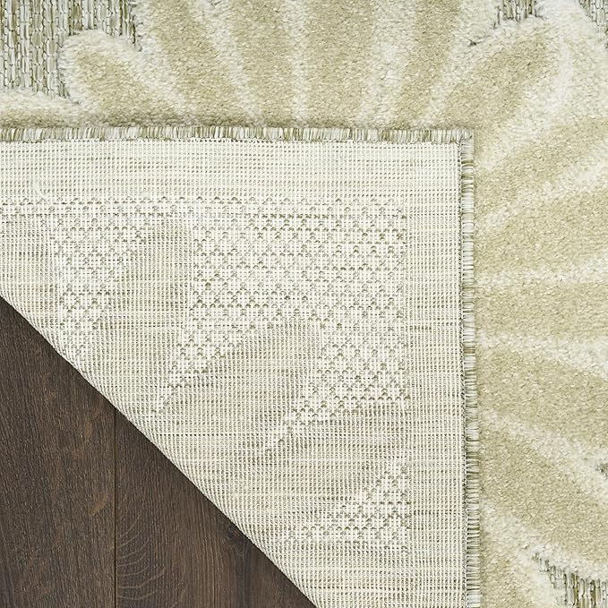 Nourison Aloha Ivory Sage 9' x 12' Area Rug - Easy Clean, Non Shedding, Bed Room, Living Room, Dining Room, Kitchen (9' x 12')