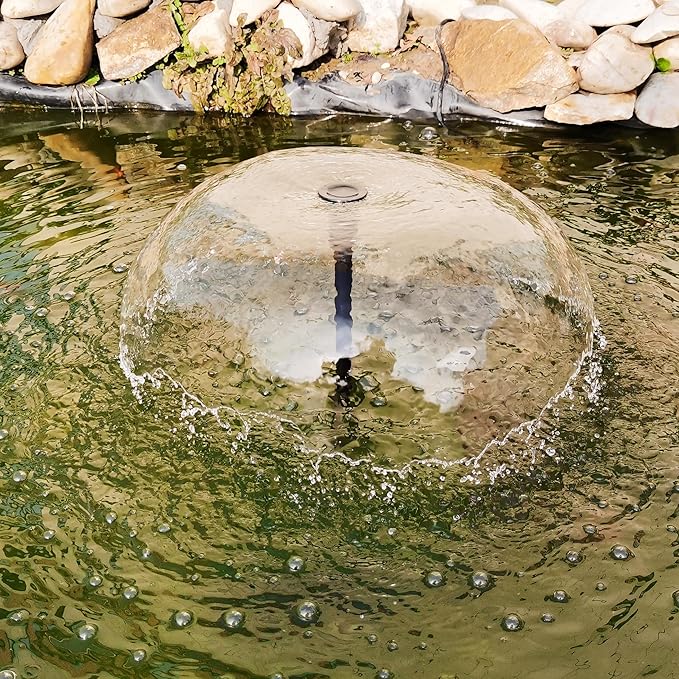 25W Solar Water Pump KIT: DC Dry-Run Protection Water Pump 370GpH with 18V 25W Solar Panel for Fountain, Fish Pond, and Aquarium (No Backup Battery)