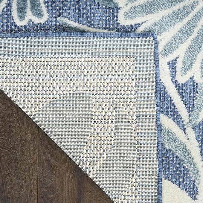 Nourison Aloha Blue 9' x 12' Area Rug - Easy Clean, Non Shedding, Bed Room, Living Room, Dining Room, Kitchen (9' x 12')