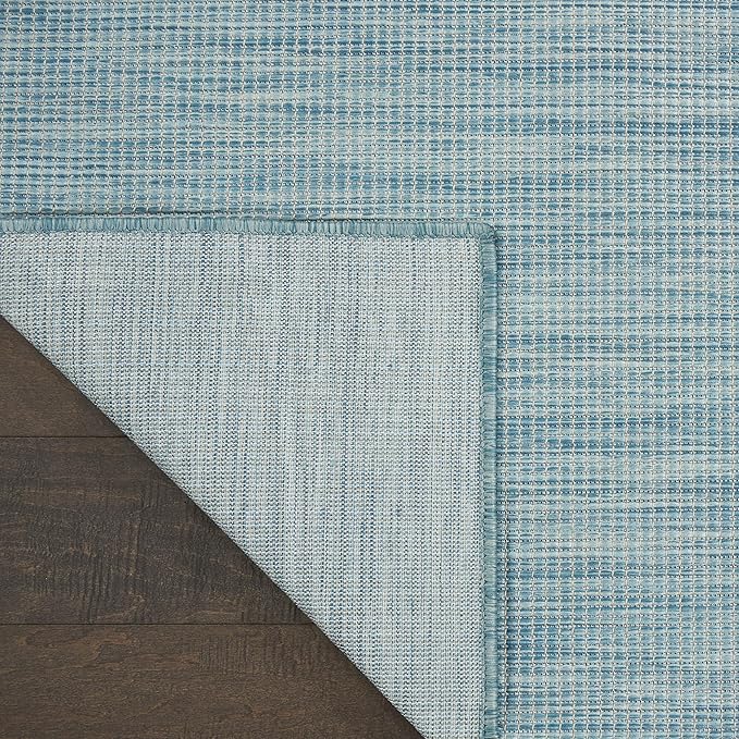 Nourison Positano Aqua 2' x 6' Area Rug Easy Clean, Non Shedding, Bed Room, Living Room, Dining Room, Kitchen (6' Runner)