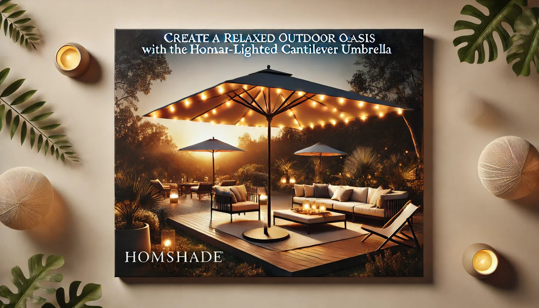 Create a Relaxed Outdoor Oasis with the HOMSHADE Solar-Lighted Cantilever Umbrella