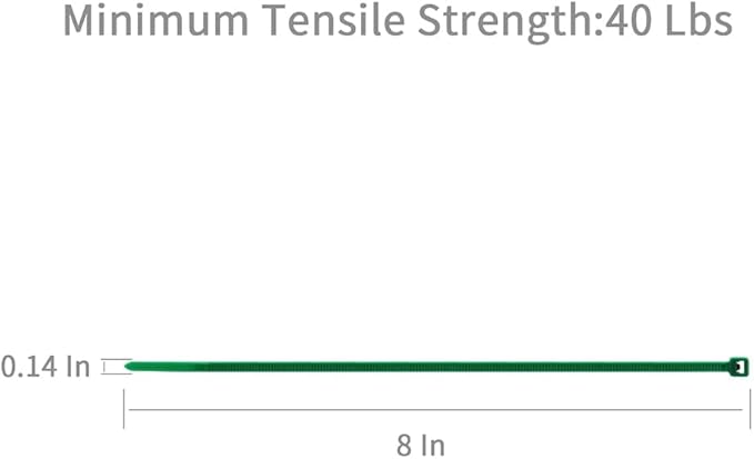 XINGO Cable Zip Ties (500 Pack), 40 Lbs Tensile Strength-Heavy Duty, Self-Locking Nylon Plastic Wire Ties in Assorted Sizes and Colors for indoor and outdoor (8 inch, Dark Green)