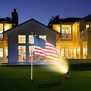 Warm White Spotlight, 12W 3000K Landscape Spot Lights, IP65 Waterproof Garden Lighting, Metal Case COB LED Lights for Lawn Lamp US 3- Plug Yard Christmas Decoration with Stakes(1 Lights)