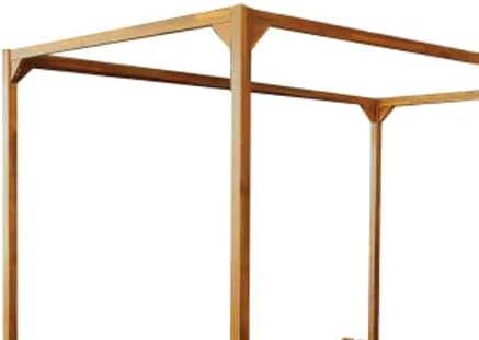 kevinplus Outdoor Patio Sunbed Daybed with Adjustable Reclining Chaise Lounge & Water-Resistant Canopy & Curtain, Solid Wood Construction, Cream White