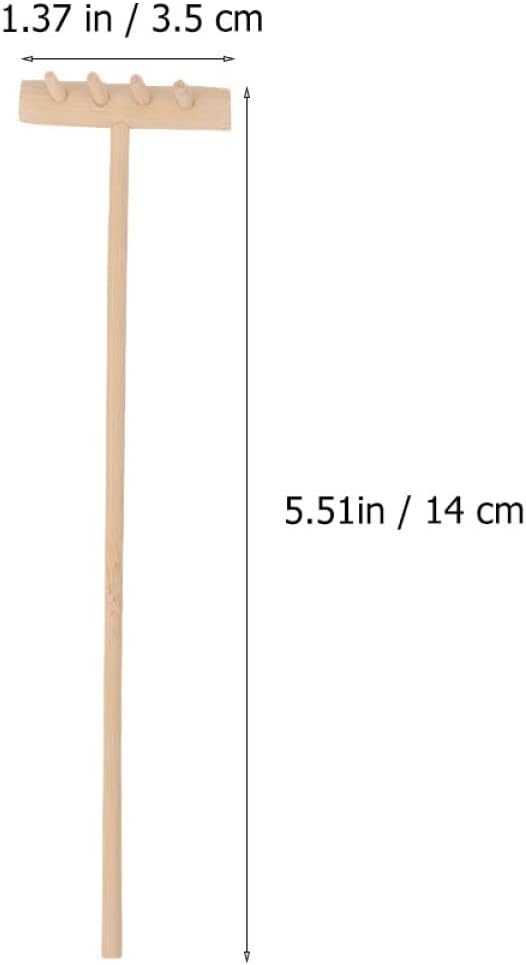 EXCEART 16 Pcs Mini Zen Garden Tool Set - Desktop Sand Rake, Miniature Dollhouse Rakes, Tabletop Wooden Toys, Garden Accessory - Juicy Bamboo Beech Child