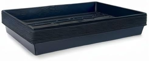 10 Plant Growing Trays (No Drain Holes) - 20" x 10" - Perfect Garden Seed Starter Grow Trays: for Seedlings, Indoor Gardening, Growing Microgreens, Wheatgrass & More - Soil or Hydroponic