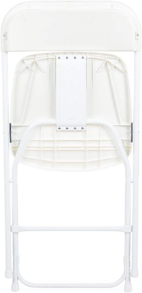 Flash Furniture Hercules Series Plastic Folding Chairs for Parties and Weddings, Stackable Commercial Event Seats with 650-lb. Static Weight Capacity, Set of 2, White