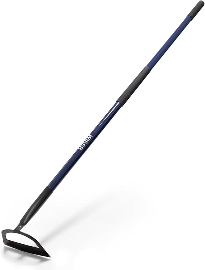 WIKER Hoe Garden Tool,Garden Hoe for Weeding,Weed Puller Tool with Fiberglass Handle,57inches,Blue