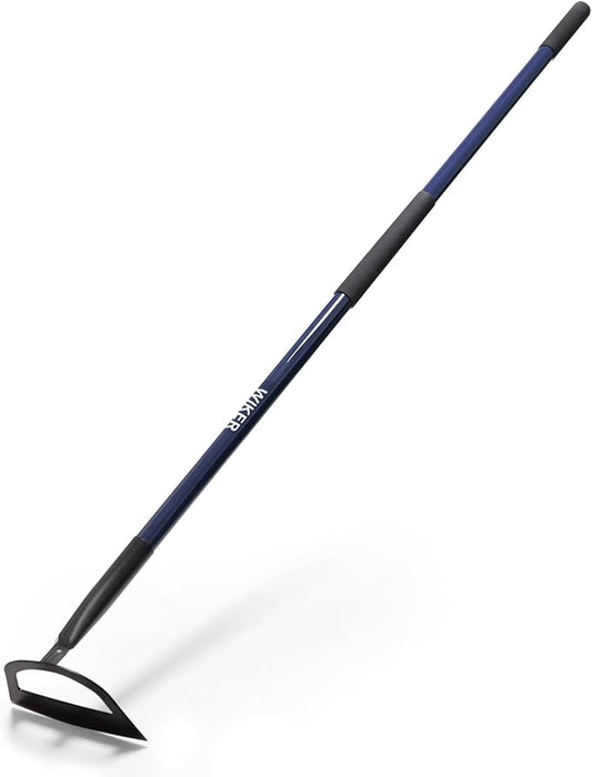 WIKER Hoe Garden Tool,Garden Hoe for Weeding,Weed Puller Tool with Fiberglass Handle,57inches,Blue