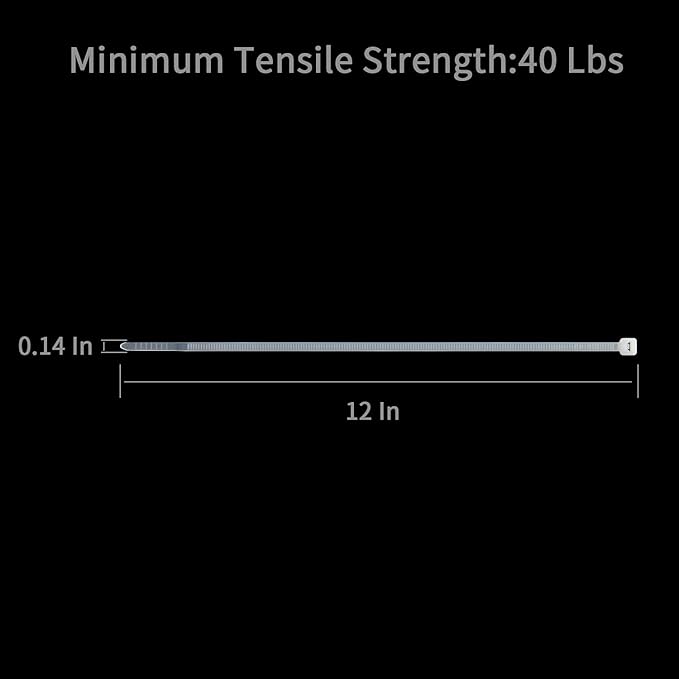 XINGO Cable Zip Ties (500 Pack), 40 Pounds Tensile Strength-Heavy Duty, Ultra Strong Durable Zipties, Self-Locking UV Resistant Nylon Plastic Wire Ties for indoor and outdoor (12 Inch, White)