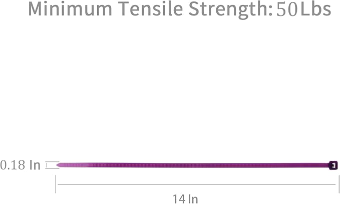 XINGO 100PCS Cable Zip Ties Heavy Duty, Premium Nylon Plastic Wire Ties with 50 Pounds Tensile Strength, Self-Locking Black Nylon Zip Ties for Indoor and Outdoor (14 inch, Purple)