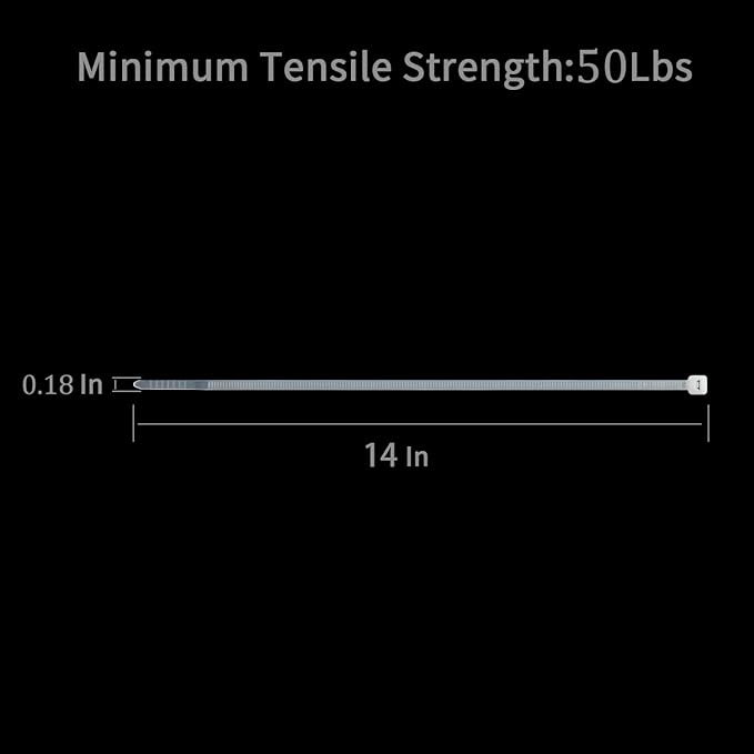 XINGO 100PCS Cable Zip Ties Heavy Duty, Premium Nylon Plastic Wire Ties with 50 Pounds Tensile Strength, Self-Locking Black Nylon Zip Ties for Indoor and Outdoor (14 inch, White)