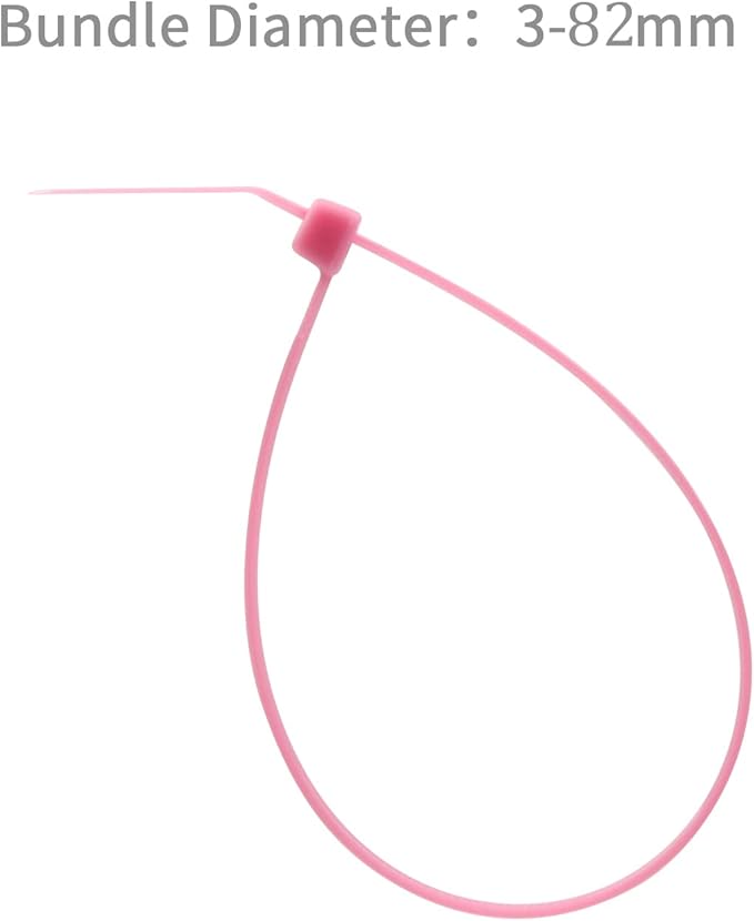 XINGO 1000 PCS Pink Zip Ties 12 Inch, 60 LBS Tensile Strength, Self-Locking Nylon Plastic Nylon PA66 Wire Ties for Indoor and Outdoor Use