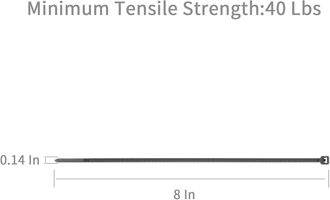 XINGO 8 Inch Silver Cable Zip Ties (500 Pack), 40 Lbs Tensile Strength-Heavy Duty, Self-Locking Nylon Plastic Nylon Wire Ties for indoor and outdoor use