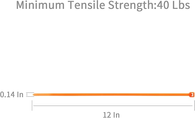 XINGO Nylon Cable Zip Ties Self Locking Plastic Wire Ties with 40 Lbs Tensile Strength for Indoor and Outdoor 12 Inch 500 Pack Orange