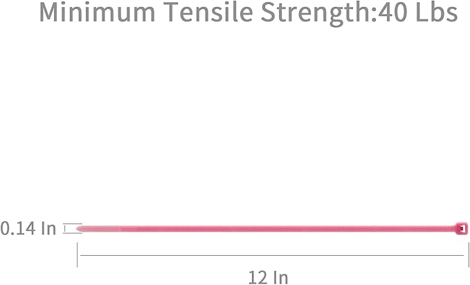 XINGO Nylon Cable Zip Ties Self Locking Plastic Wire Ties with 40 Lbs Tensile Strength for Indoor and Outdoor 12 Inch 500 Pack Pink