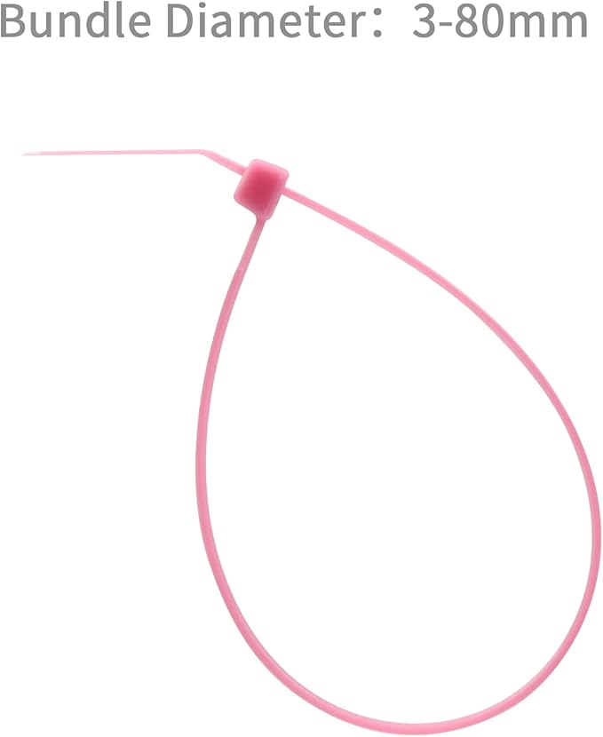 XINGO Nylon Cable Zip Ties Self Locking Plastic Wire Ties with 40 Lbs Tensile Strength for Indoor and Outdoor 12 Inch 500 Pack Pink