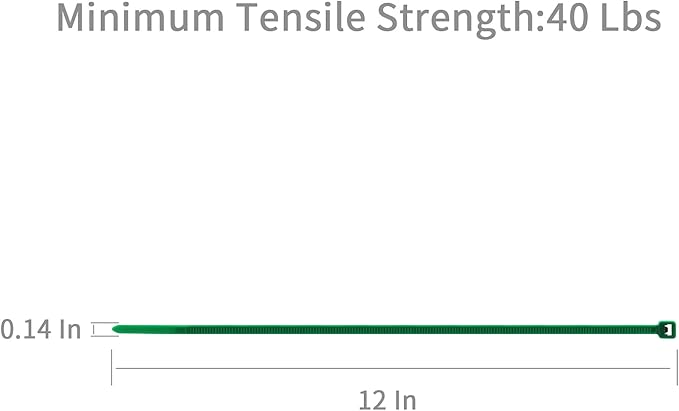 XINGO Nylon Cable Zip Ties Self Locking Plastic Wire Ties with 40 Lbs Tensile Strength for Indoor and Outdoor 12 Inch 500 Pack Green